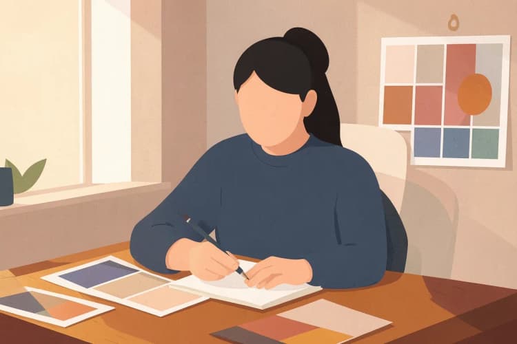 Criação de conteúdo digital: pessoa escrevendo em um caderno