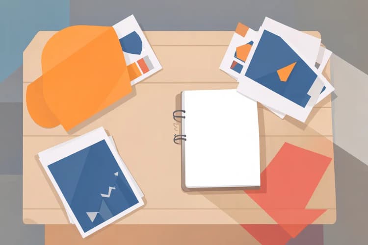 Resumo de marketing digital: Gráficos e anotações em um plano de fundo abstrato