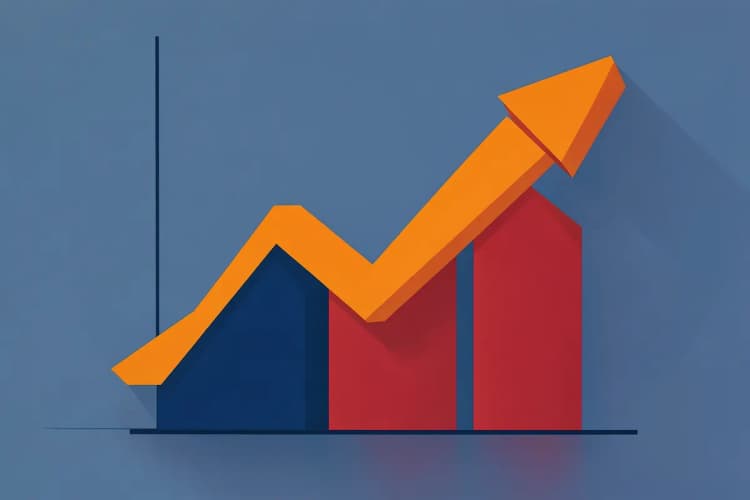 Gráfico de barras ascendente simbolizando o aumento de leads através de um quiz.