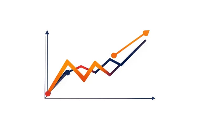 Gráfico de linha mostrando o progresso de métricas de um quiz ao longo do tempo.