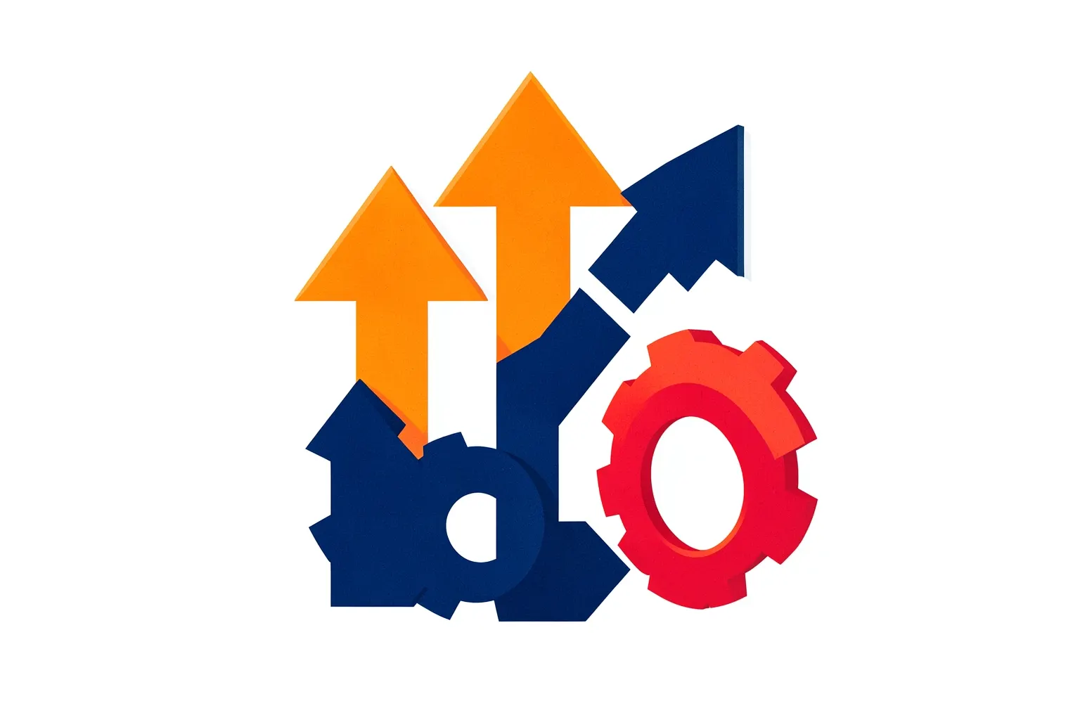 Diagrama com setas indicando crescimento e otimização, representando SEO e tráfego pago.