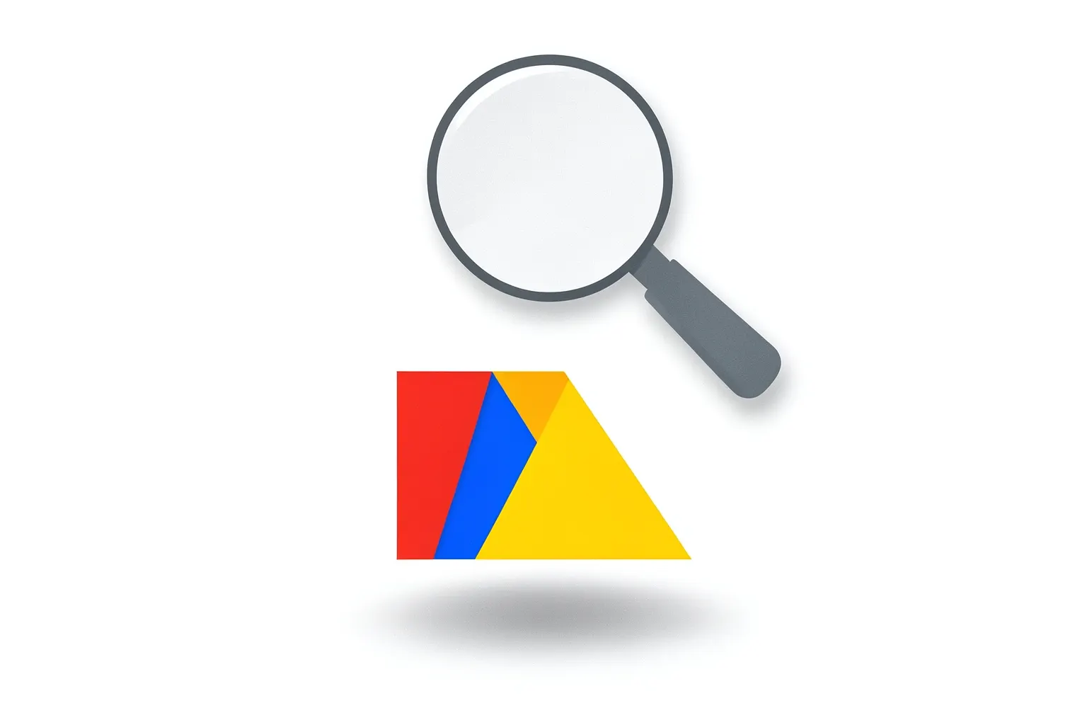 Logo do Google em destaque com uma lupa sobre ele, simbolizando a busca e otimização.
