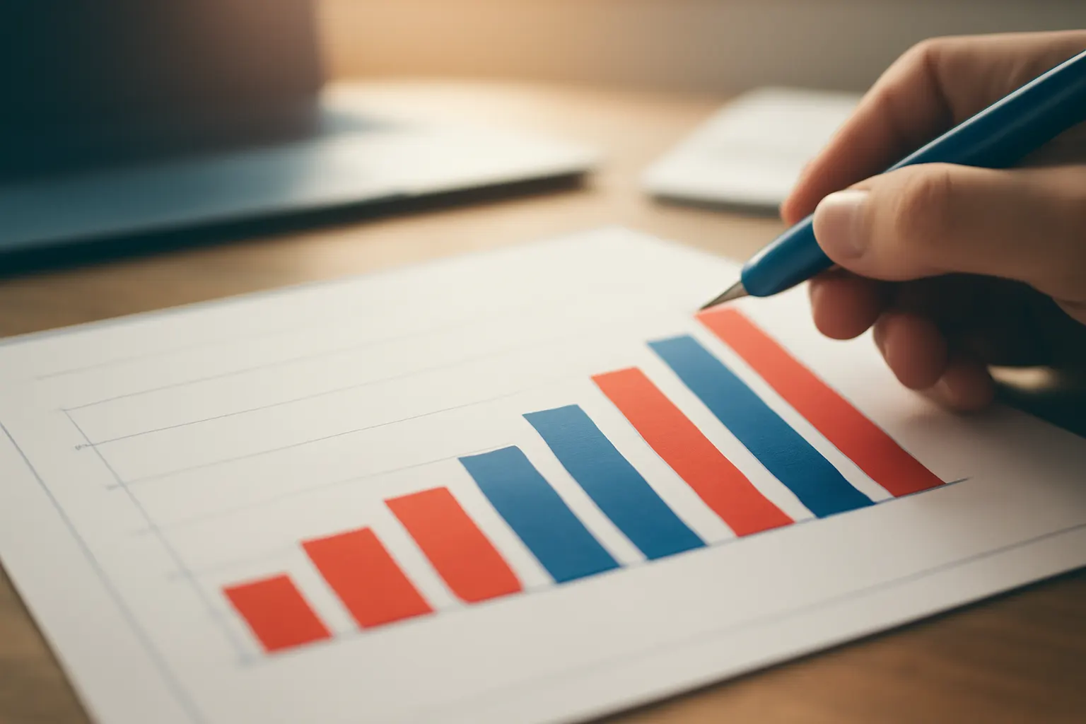 Gráfico de barras com salários em marketing digital subindo em 2023, com a keyword marketing digital salários